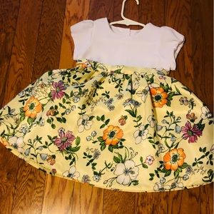 White and yellow floral print dress in size 24m